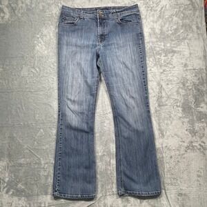 Bandolino Blu Arianna Bootcut Jeans Women 16  Medium Wash Flap Pocket Distress